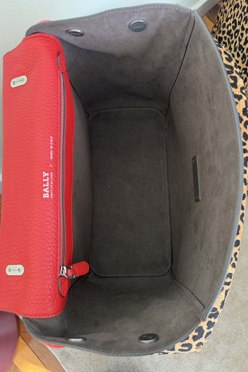 Bally B Turn Medium Top Handle Bag in Cousteau Red