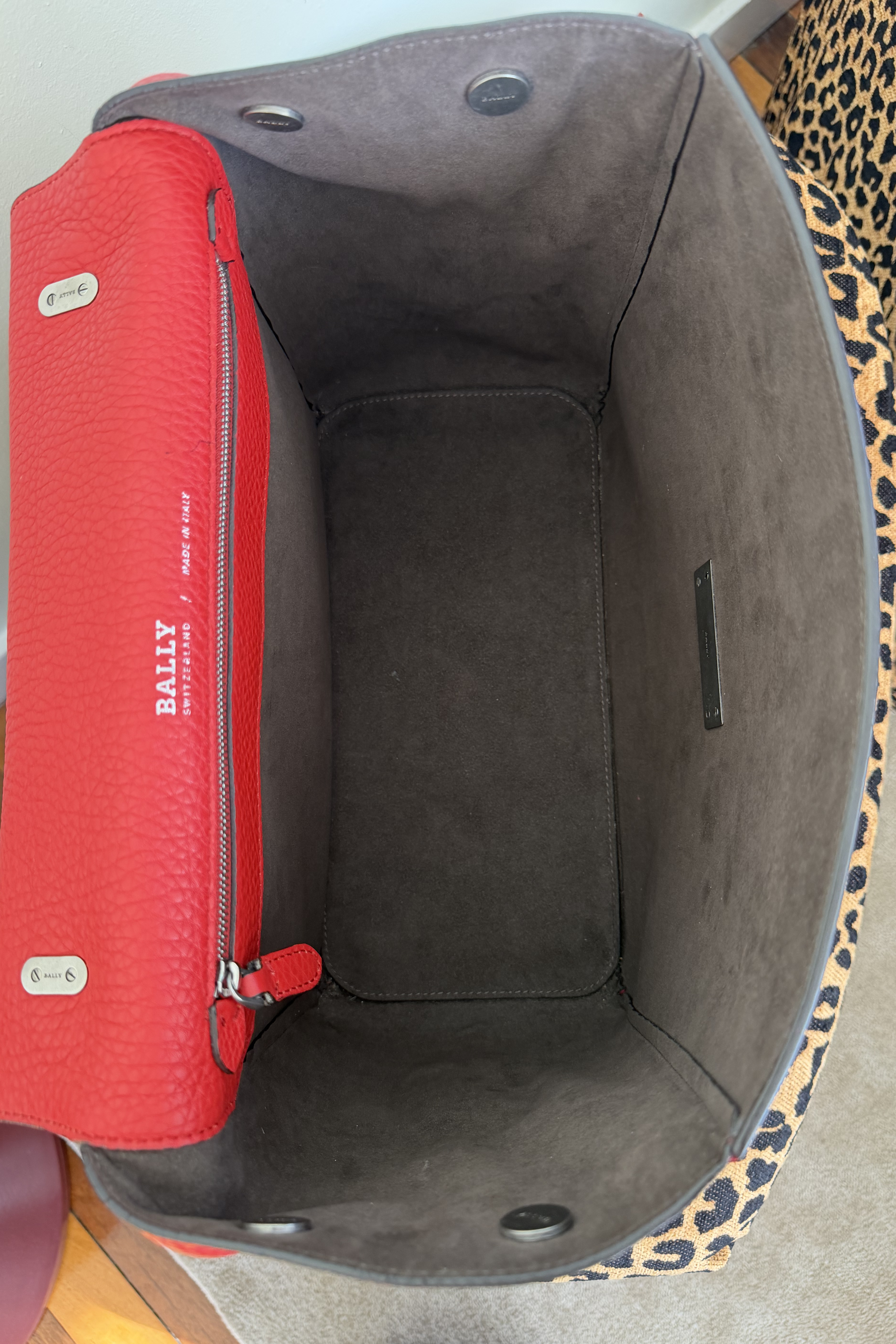 Bally B Turn Medium Top Handle Bag in Cousteau Red