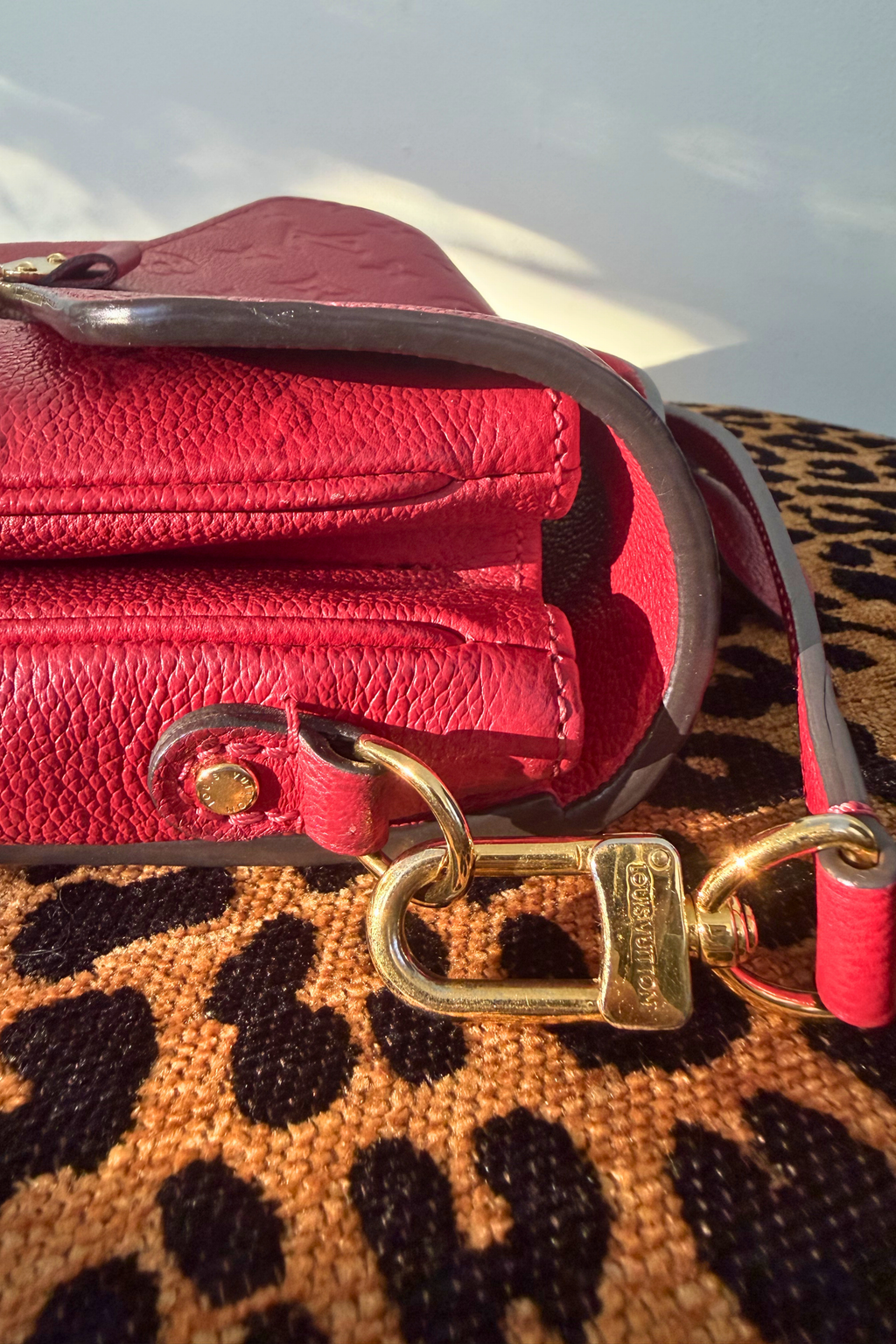Louis Vuitton Pochette Métis Monogram Empreinte Leather Bag – Cerise
