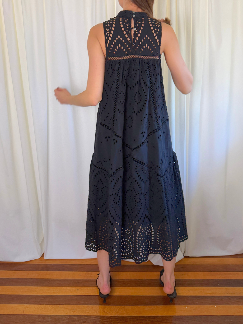 Zimmermann Harlequin Broderie Anglaise Cotton Midi Dress - Size 3