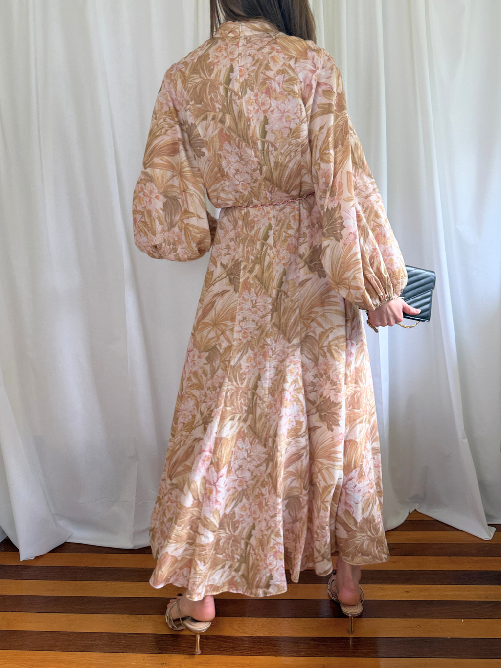 Zimmermann Andie Billow Maxi Dress in Sepia Floral - Size 2