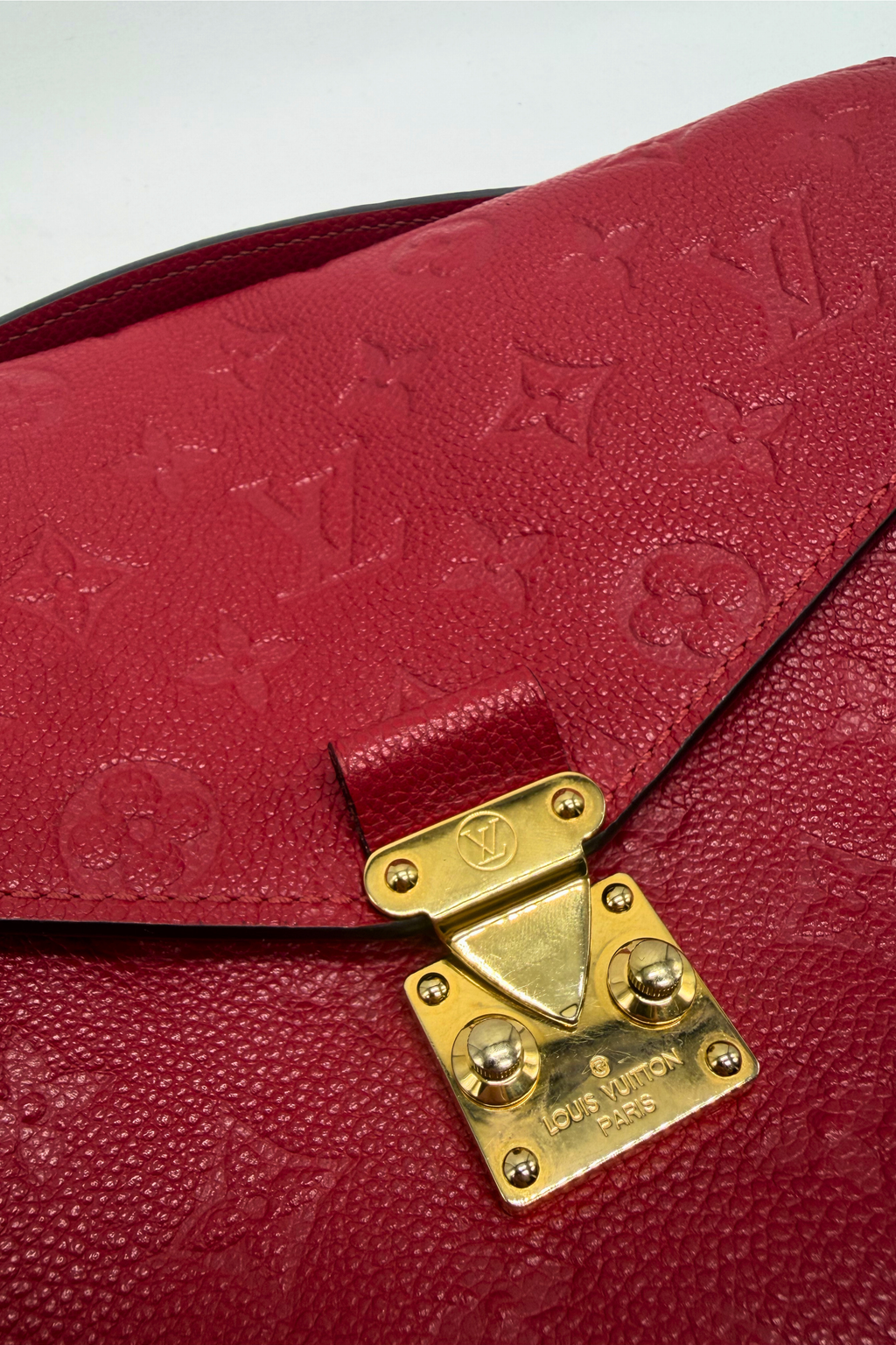 Louis Vuitton Pochette Métis Monogram Empreinte Leather Bag – Cerise