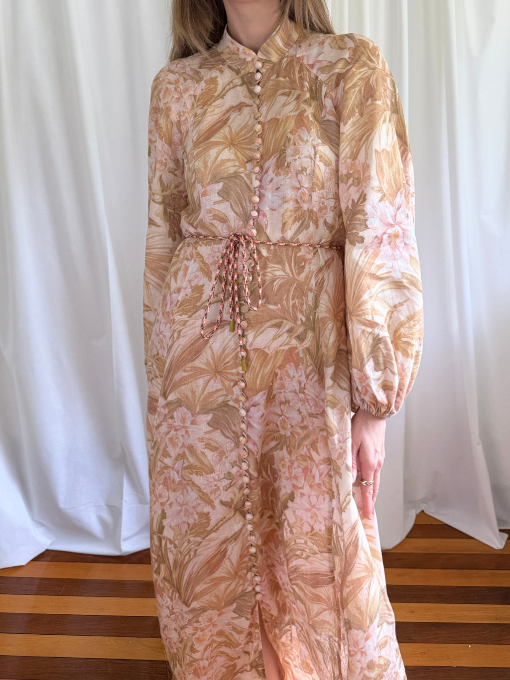 Zimmermann Andie Billow Maxi Dress in Sepia Floral - Size 2