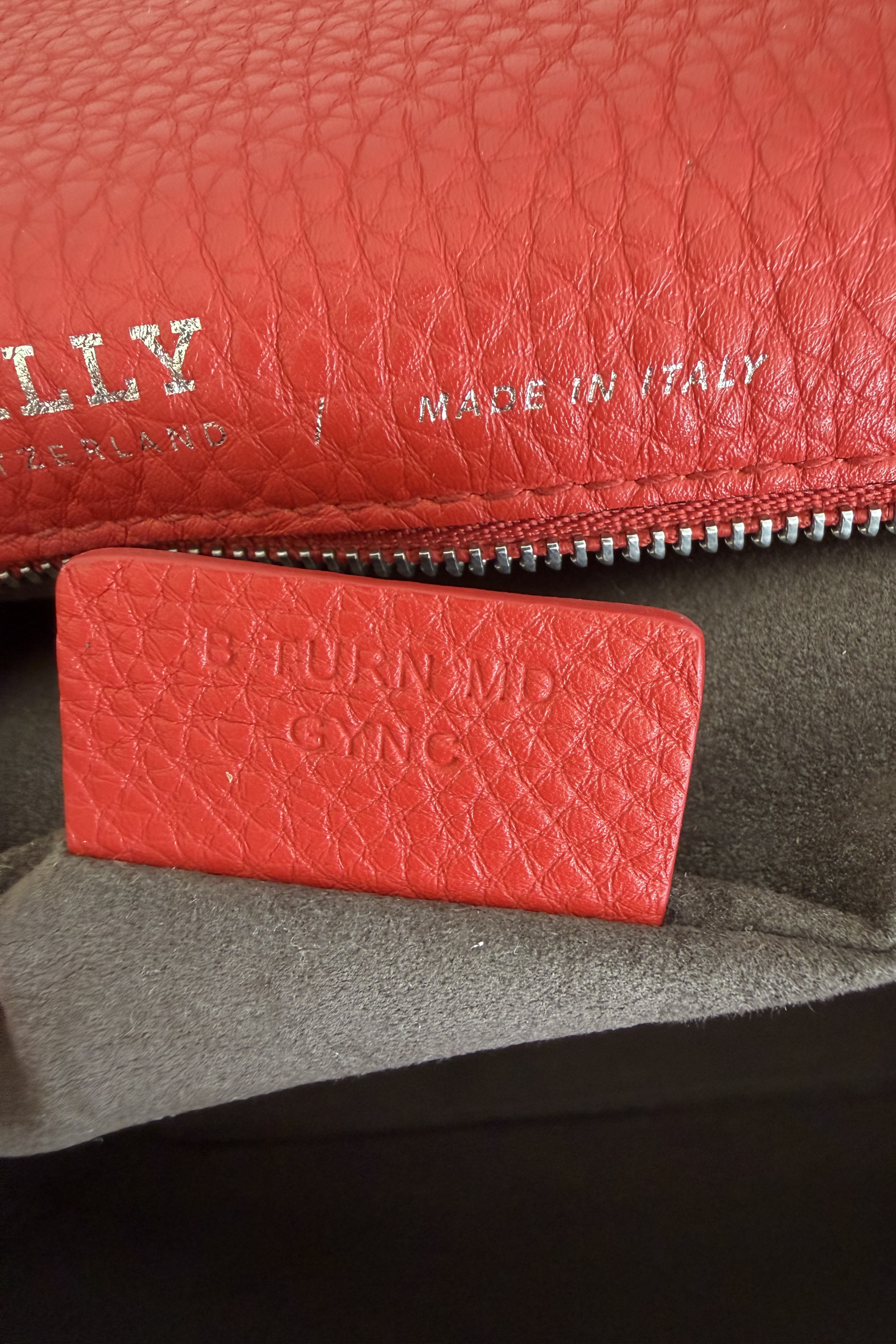 Bally B Turn Medium Top Handle Bag in Cousteau Red