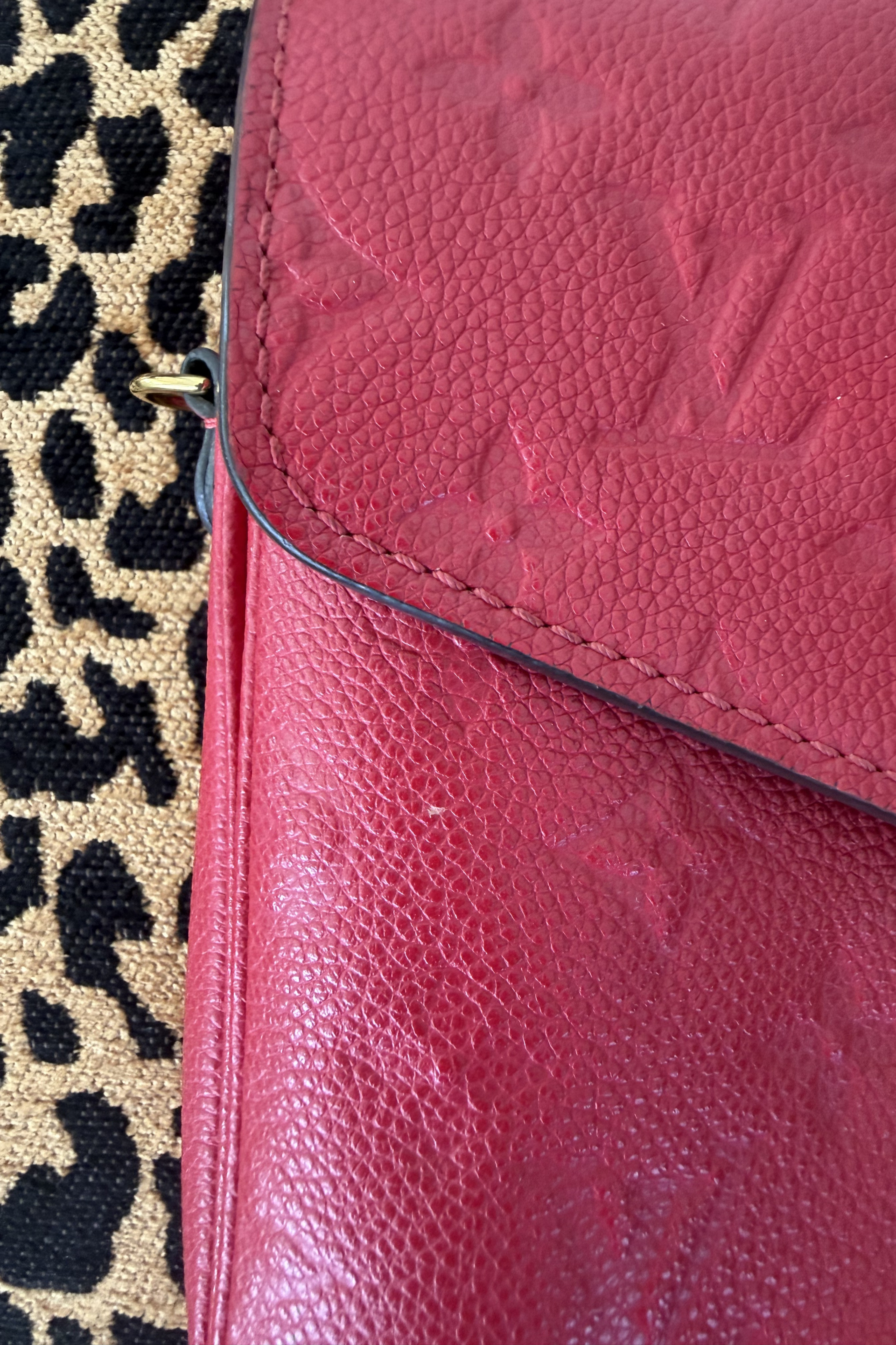 Louis Vuitton Pochette Métis Monogram Empreinte Leather Bag – Cerise