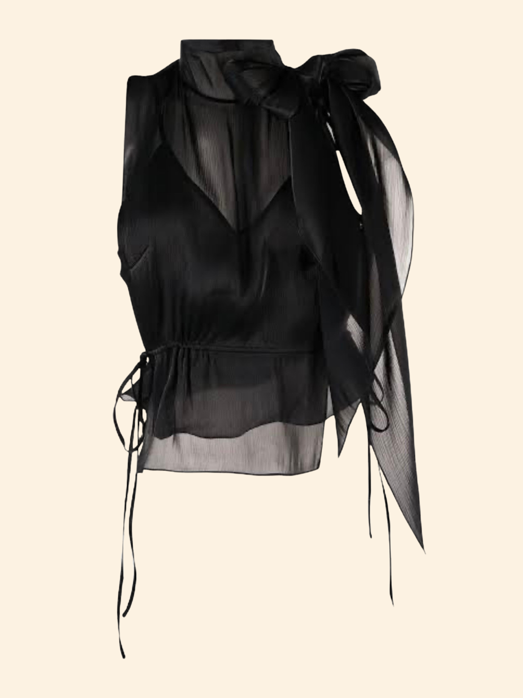 Victoria Beckham Mini Tabard Top with Shoulder Bow - Size S
