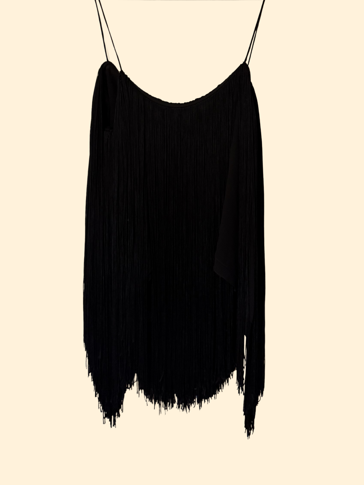 Carla Zampatti Fringe Black Top - Size AU10