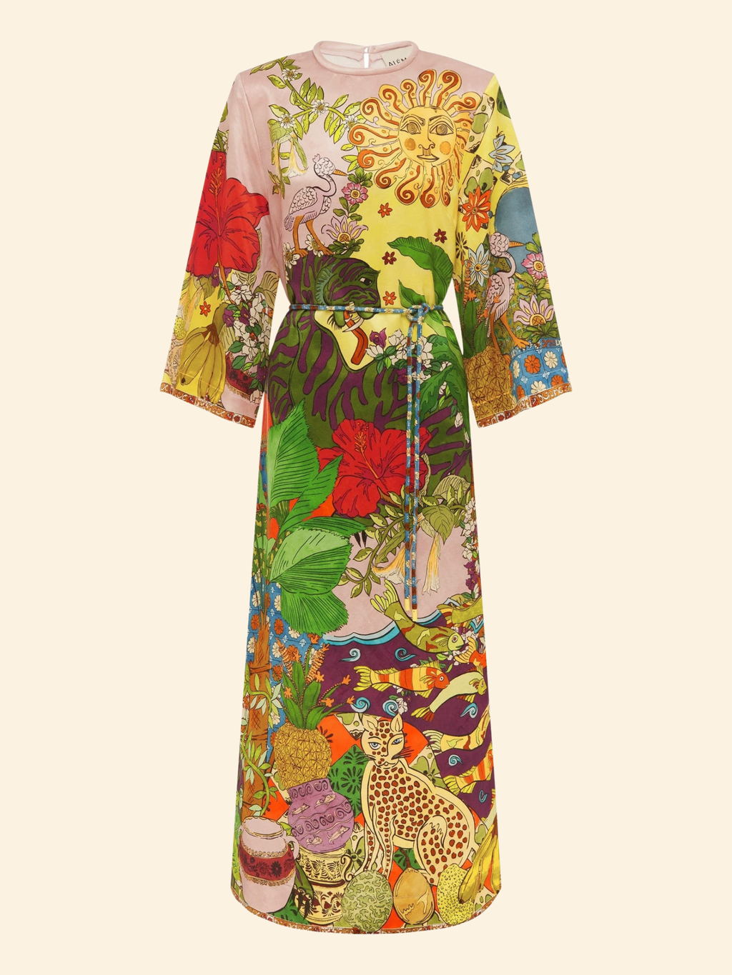 Alemais Tiger Midi Dress - Size AU 8