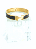Hermès Clic H PM Bracelet – Black Enamel & Gold-Plated Hardware
