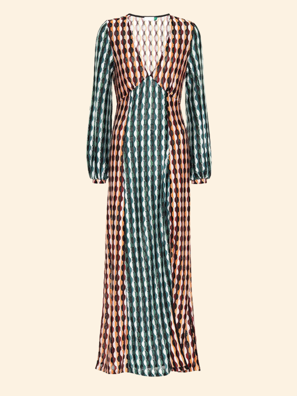 Rixo Phoebe Knit Maxi Multicolour Dress - Size XS