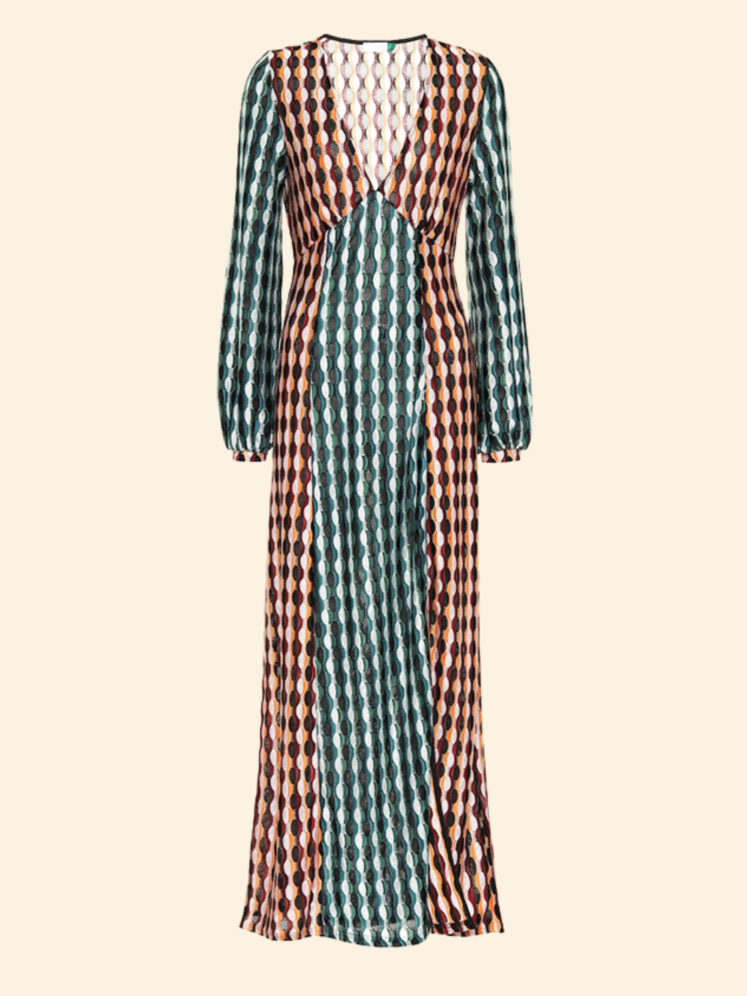Rixo Phoebe Knit Maxi Multicolour Dress - Size XS
