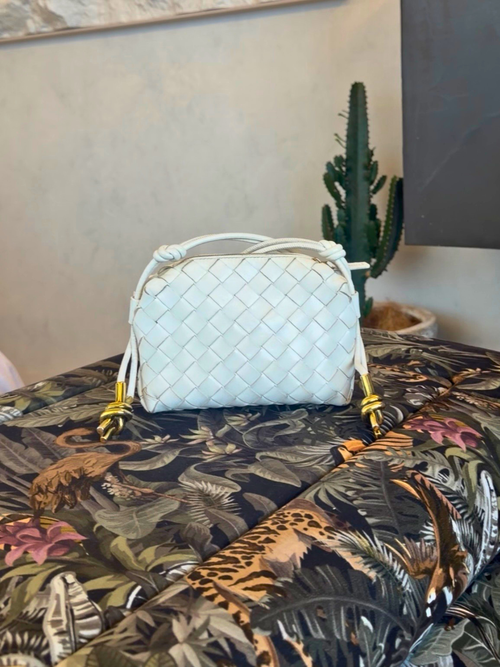Bottega Veneta Mini Loop Knots Bag in White