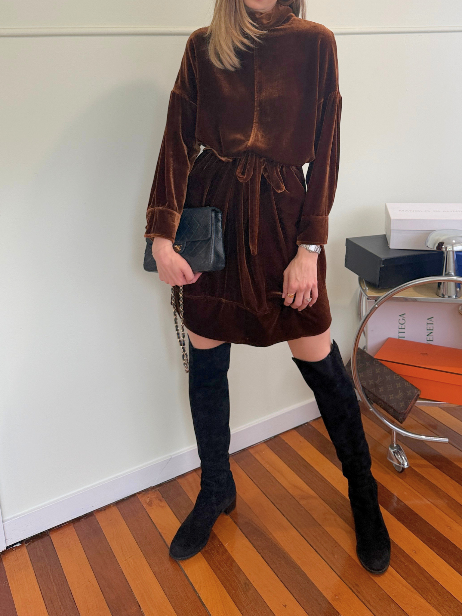 Scanlan Theodore Velvet Dress - Size AU6