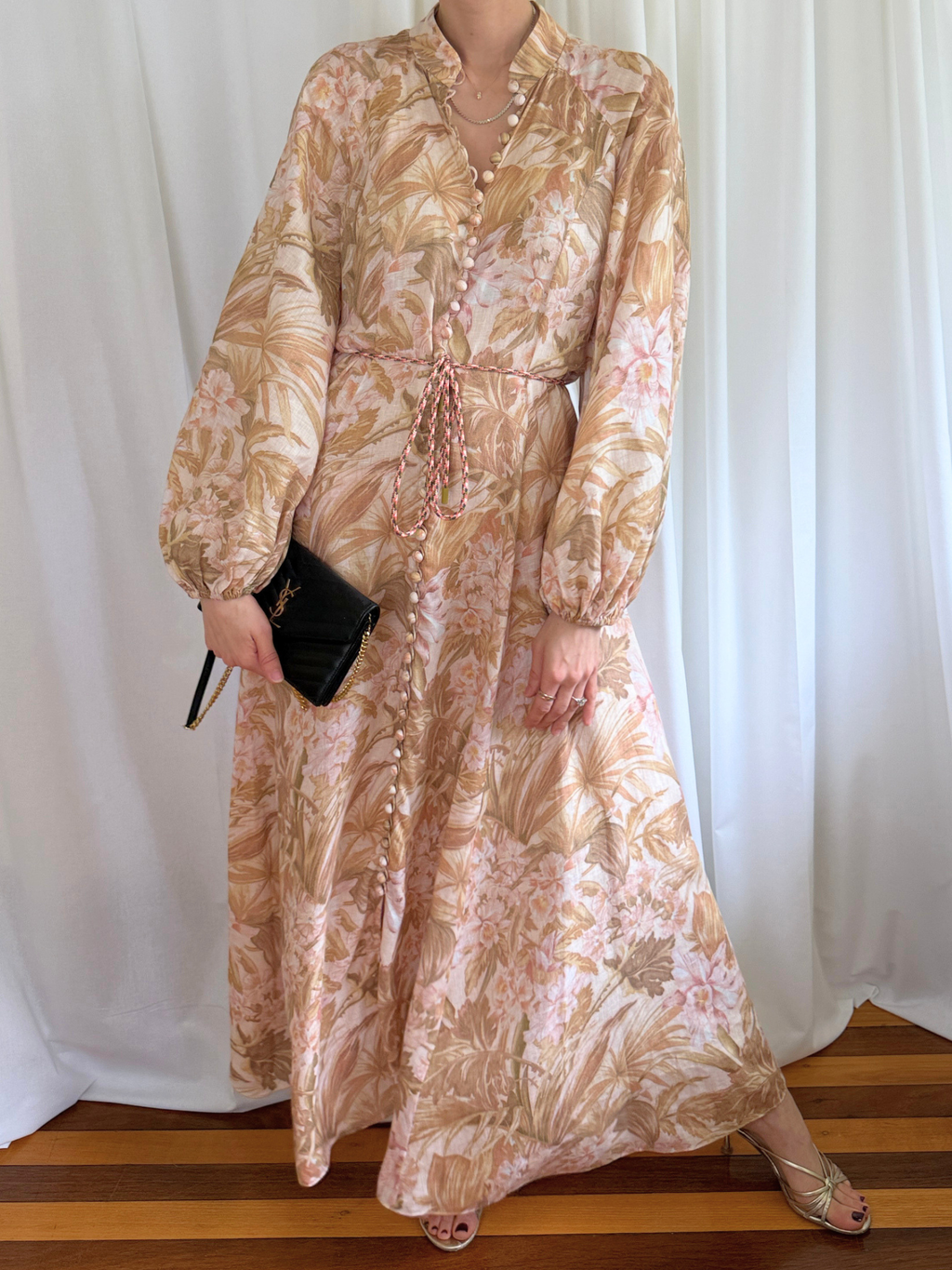 Zimmermann Andie Billow Maxi Dress in Sepia Floral - Size 2