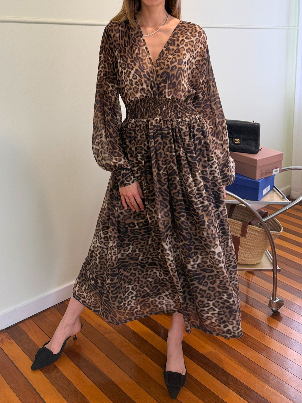 Nili Lotan Brienne Dress In Leopard Print - Size XS