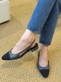 Chanel Sling Back Flat Metallic - Size 39
