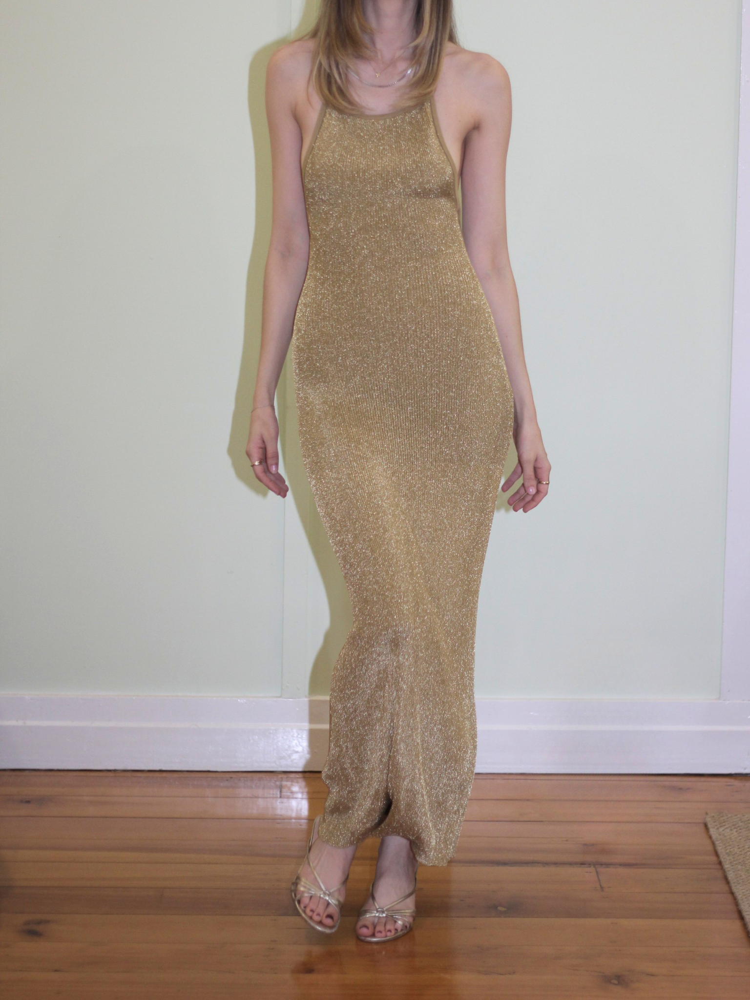 Camilla And Marc Nox Metallic Knit Dress in Gold - Size XS