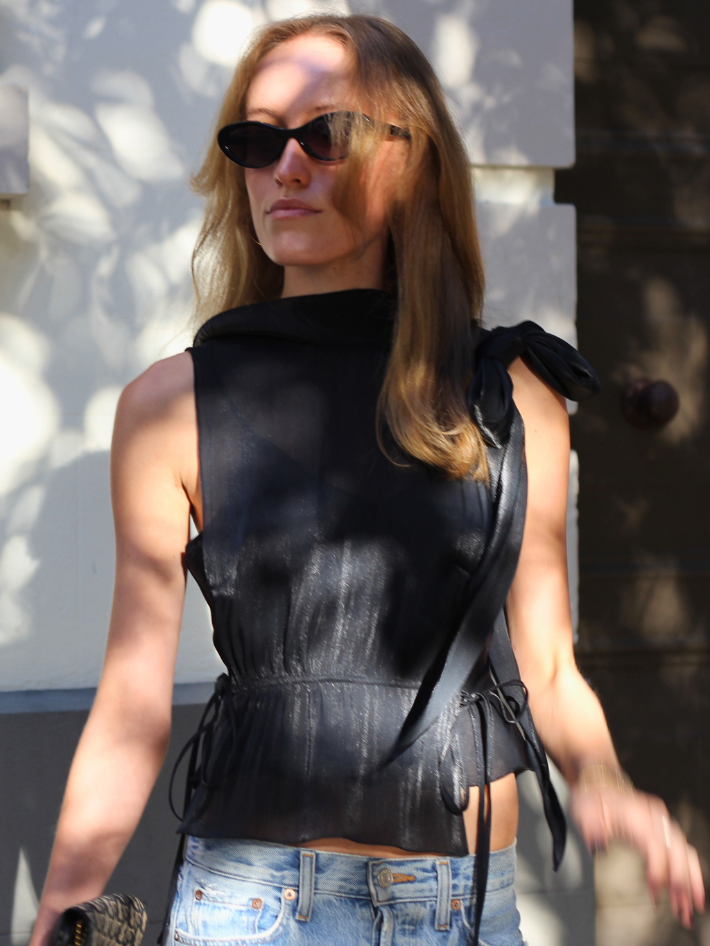 Victoria Beckham Mini Tabard Top with Shoulder Bow - Size S