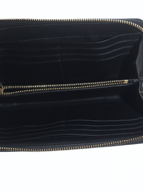 Alexander McQueen Grained Leather Zip-Around Wallet – Black