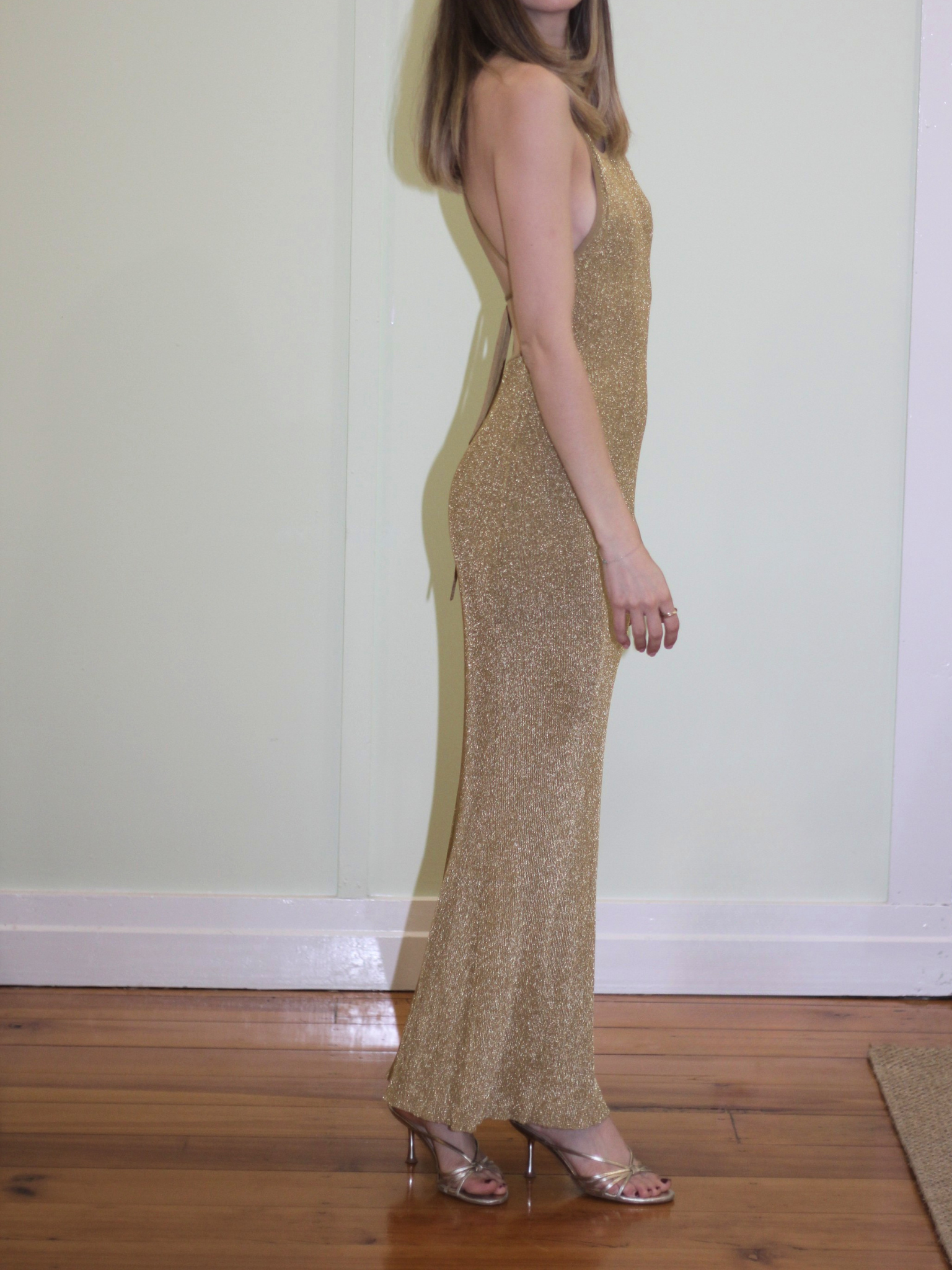 Camilla And Marc Nox Metallic Knit Dress in Gold - Size XS