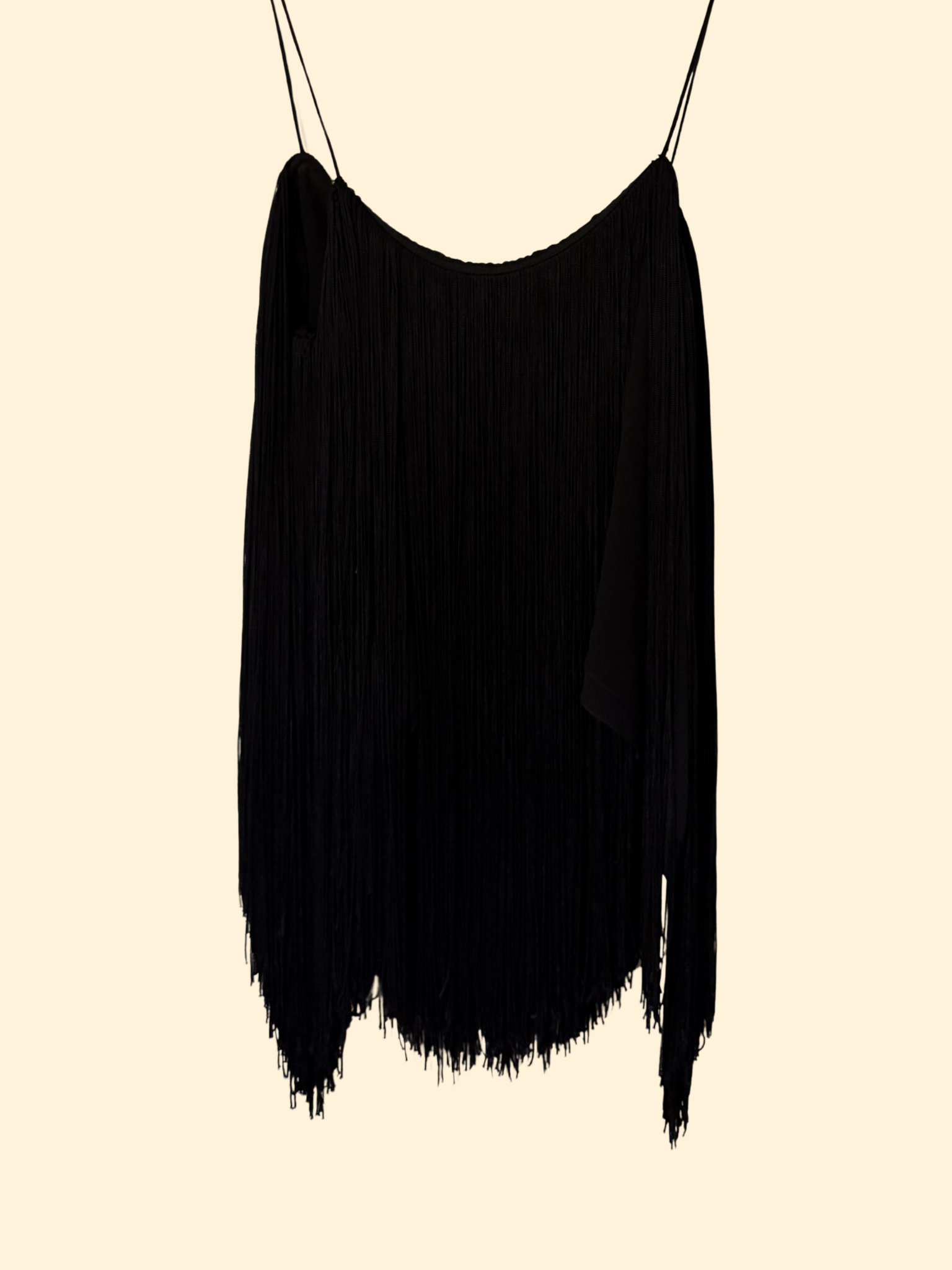 Carla Zampatti Fringe Black Top - Size AU10