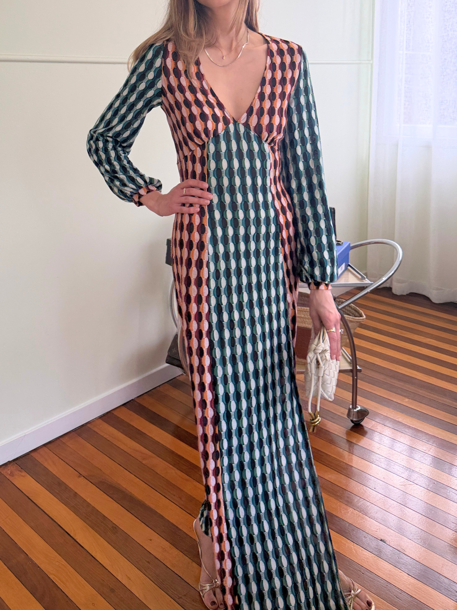 Rixo Phoebe Knit Maxi Multicolour Dress - Size XS