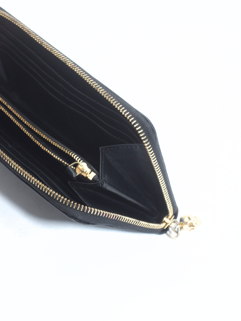 Alexander McQueen Grained Leather Zip-Around Wallet – Black