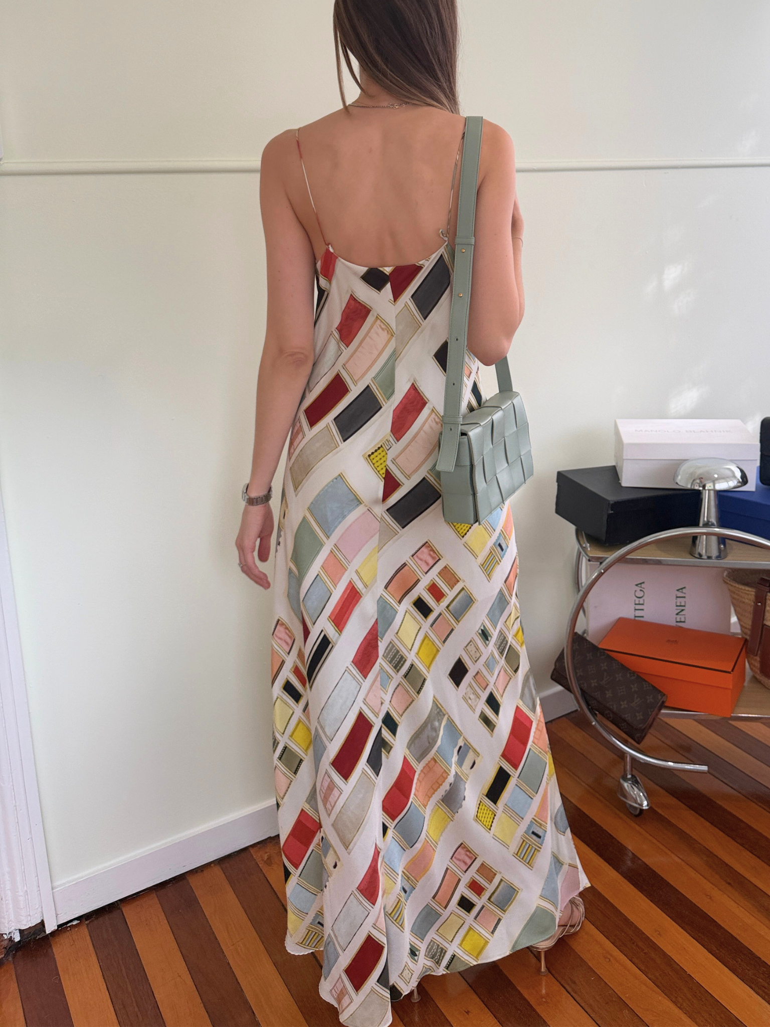 Oroton Ribbon Slip Maxi Dress - Size 10