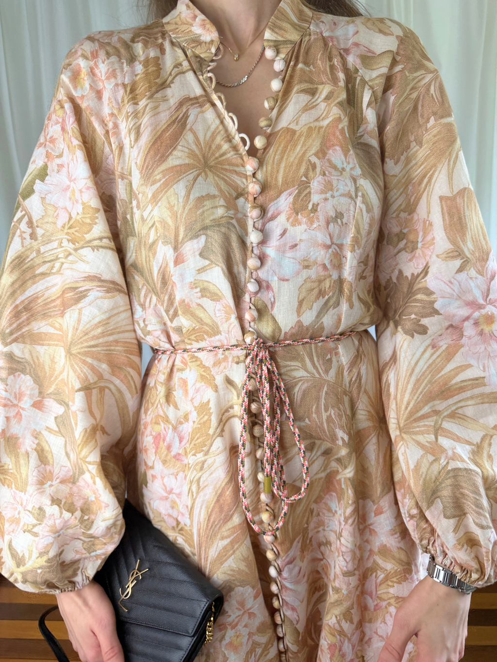 Zimmermann Andie Billow Maxi Dress in Sepia Floral - Size 2