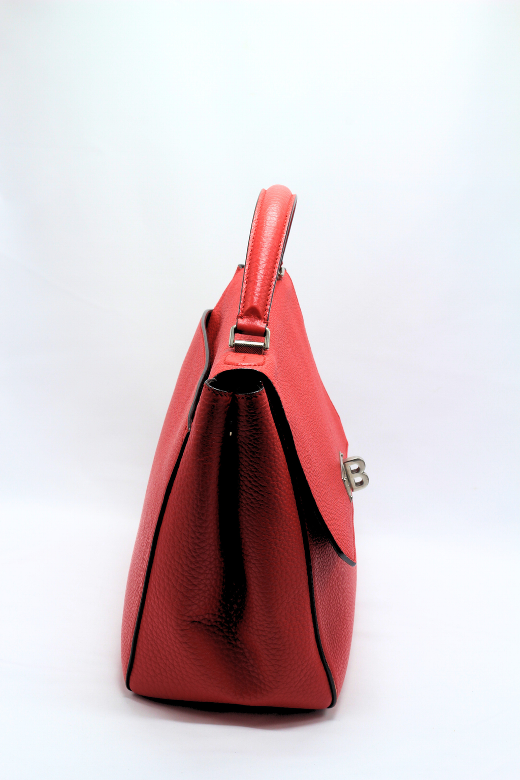 Bally B Turn Medium Top Handle Bag in Cousteau Red
