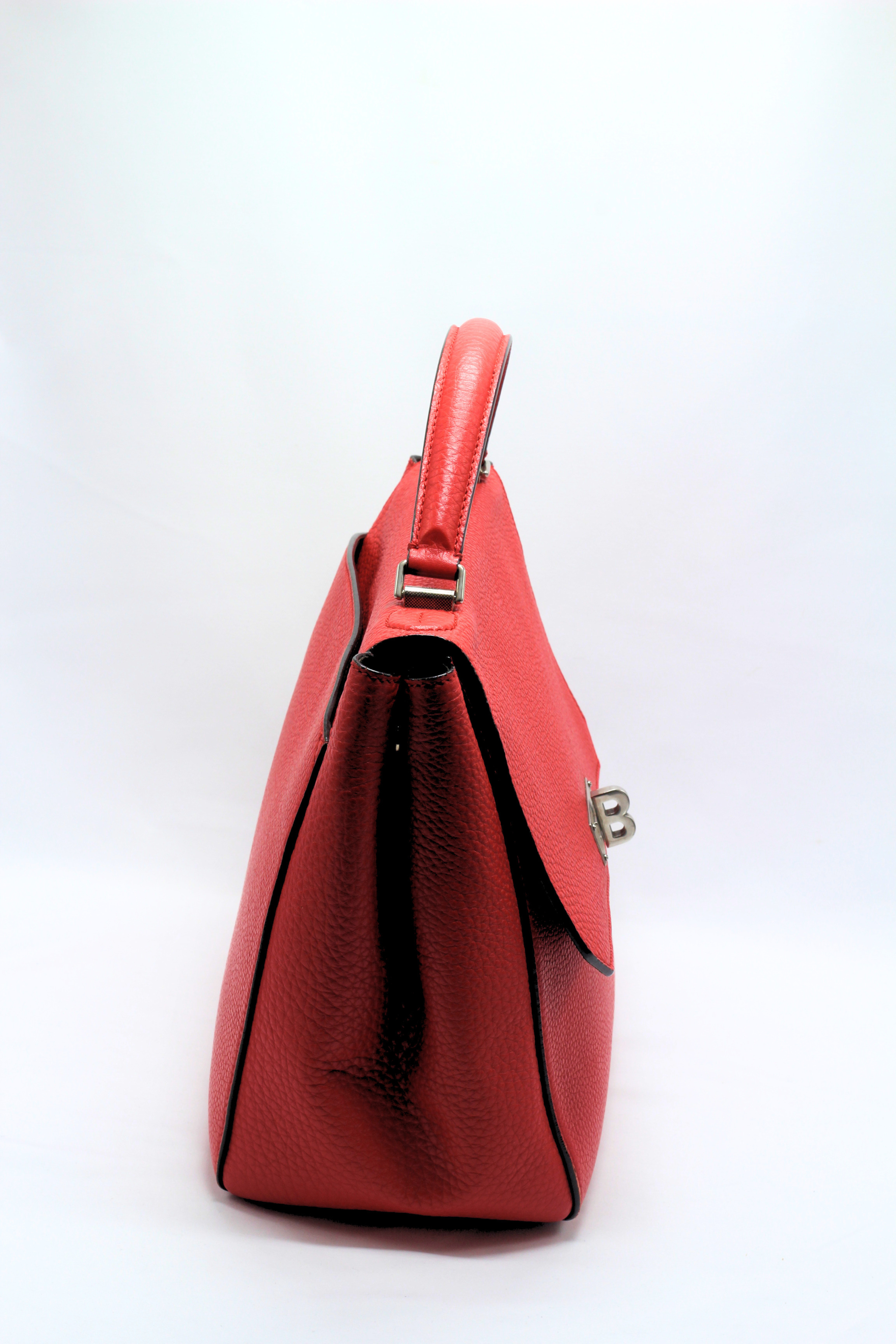 Bally B Turn Medium Top Handle Bag in Cousteau Red