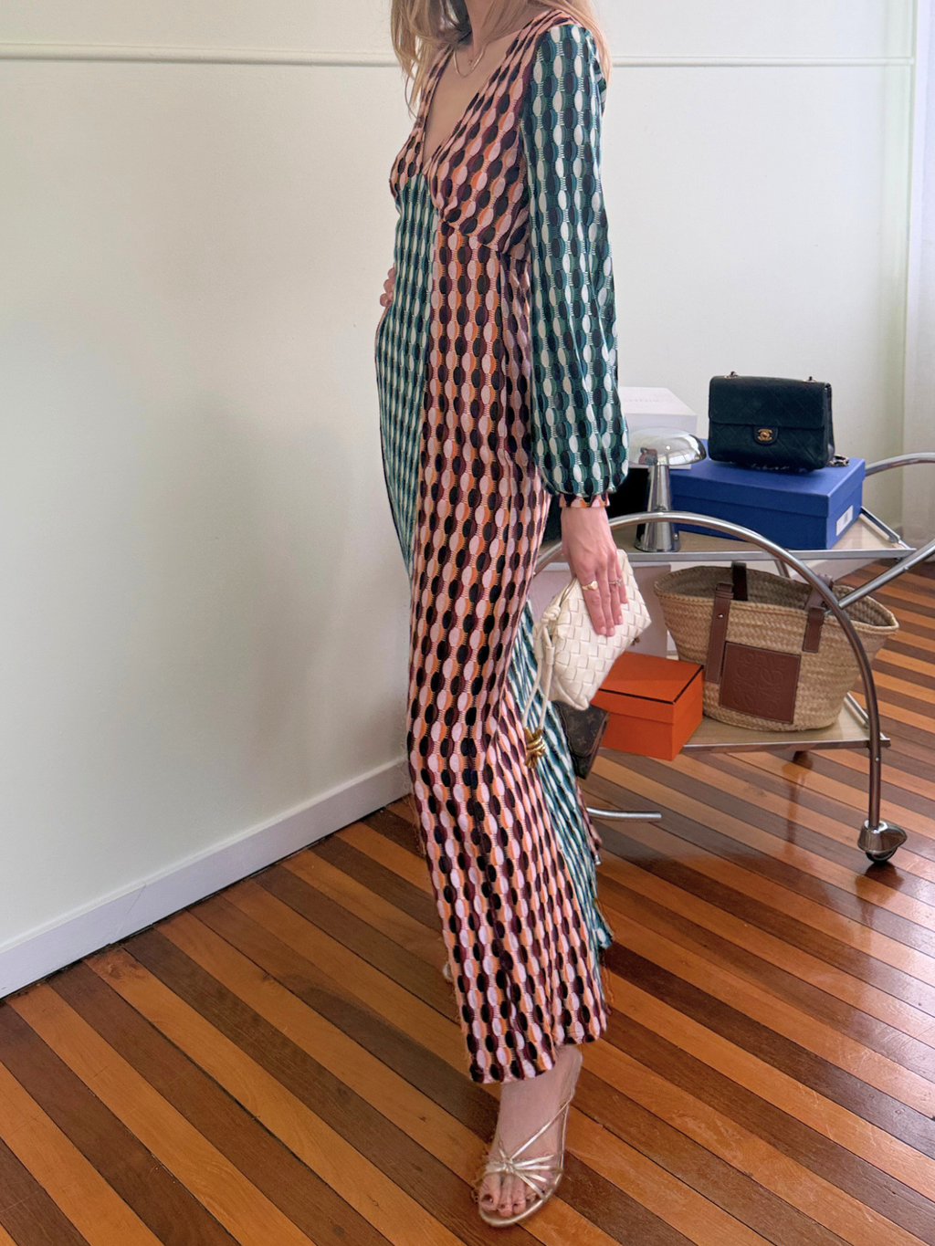 Rixo Phoebe Knit Maxi Multicolour Dress - Size XS