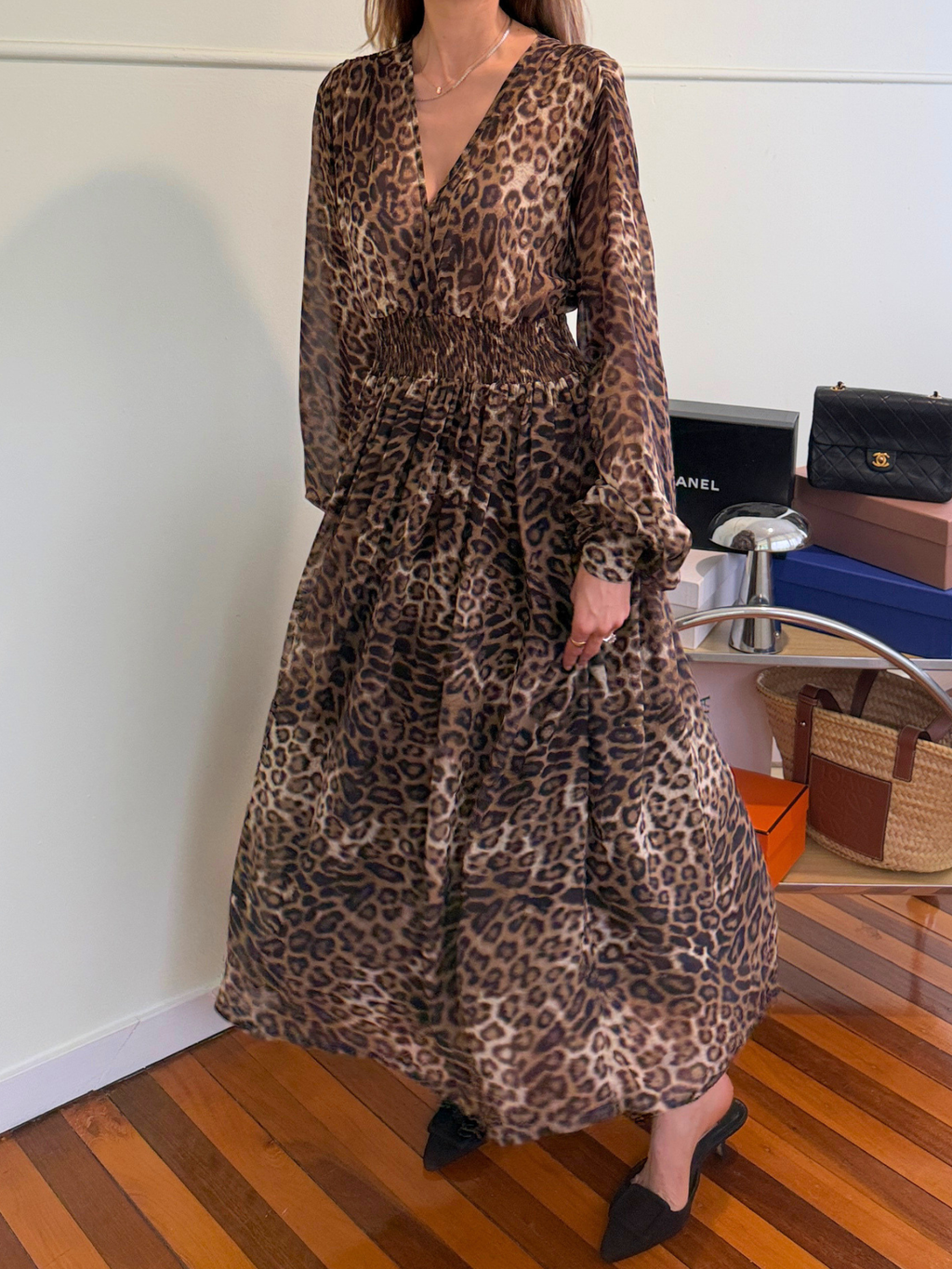Nili Lotan Brienne Dress In Leopard Print - Size XS
