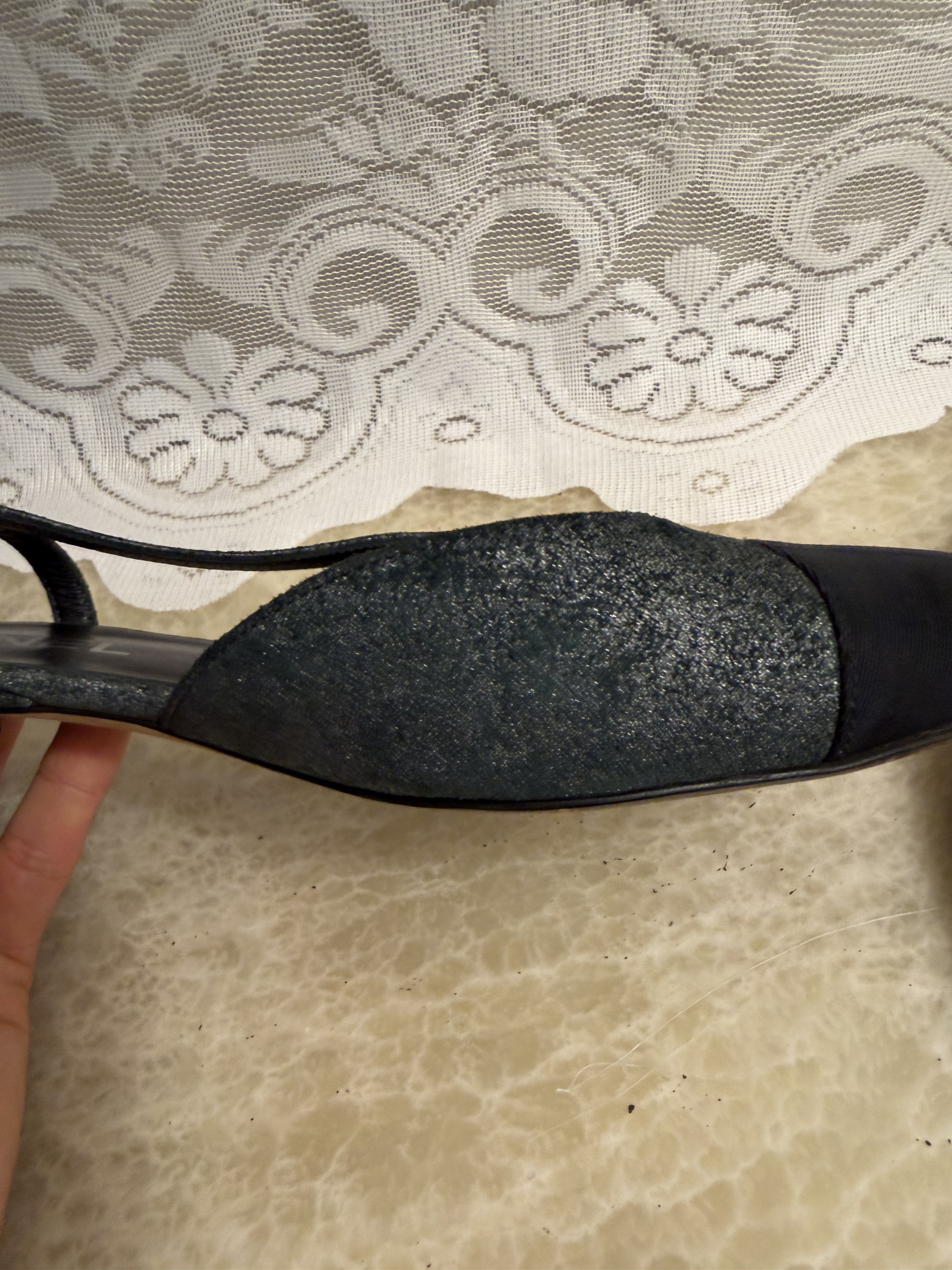 Chanel Sling Back Flat Metallic - Size 39