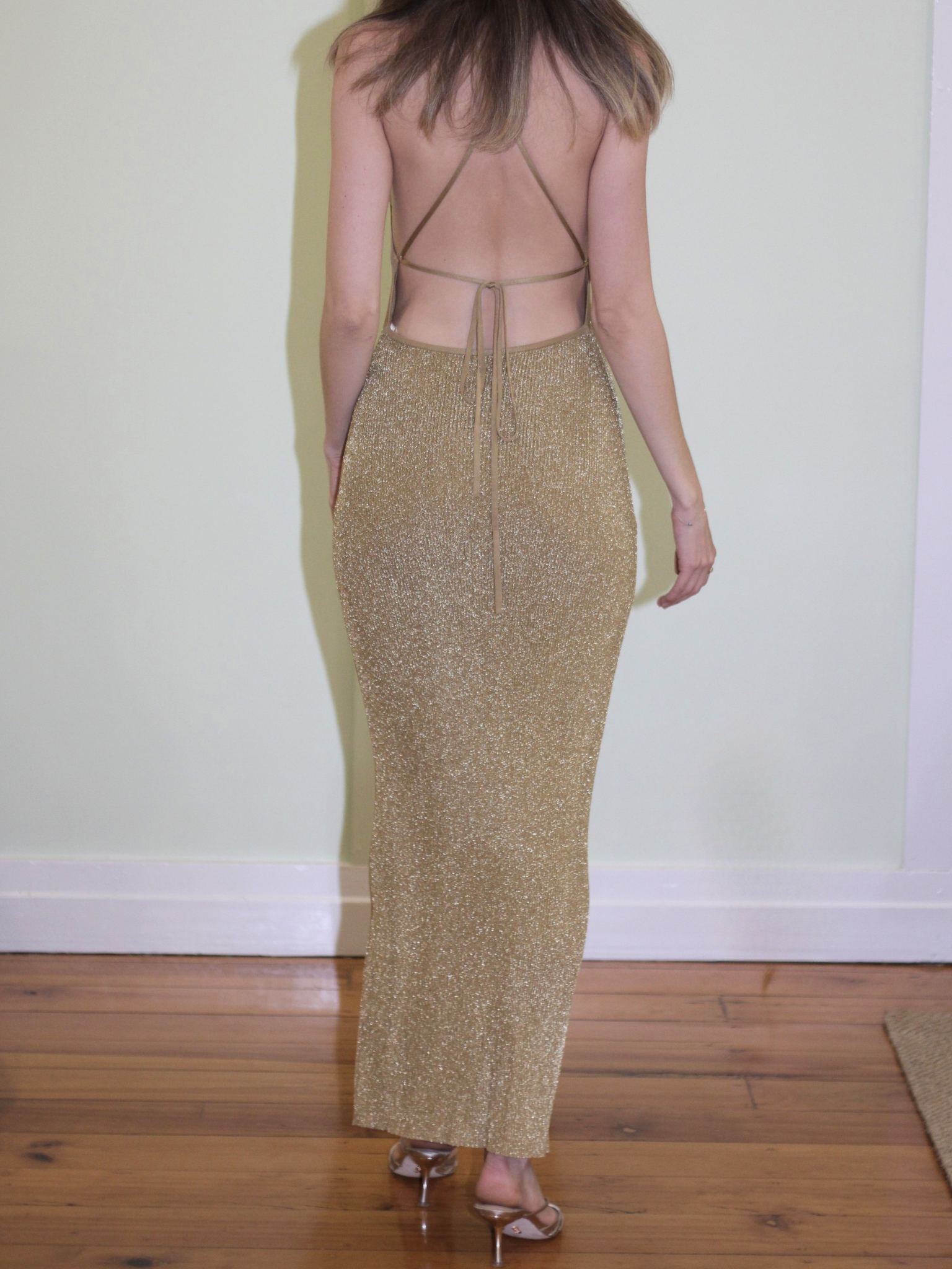 Camilla And Marc Nox Metallic Knit Dress in Gold - Size XS