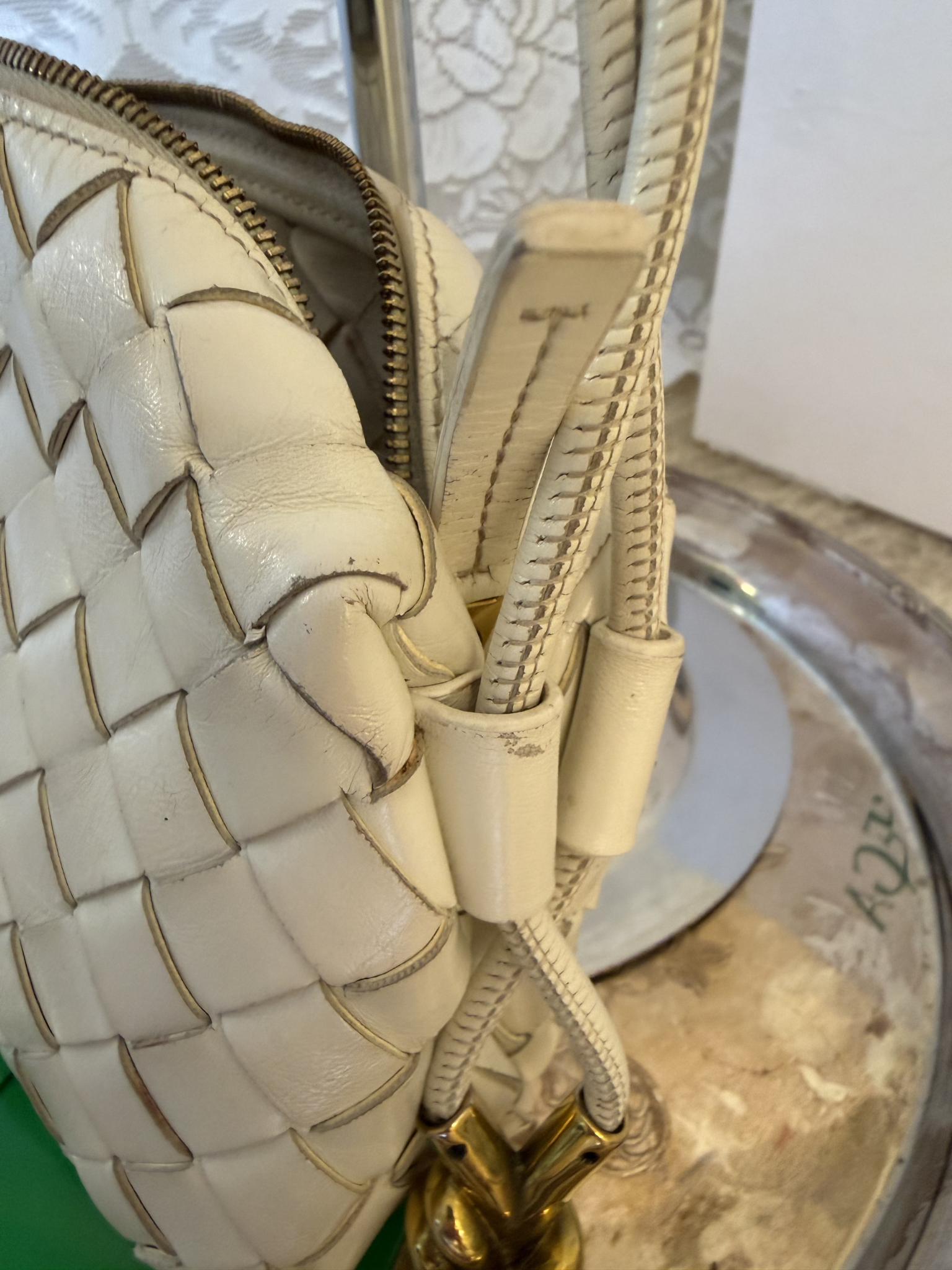 Bottega Veneta Mini Loop Knots Bag in White