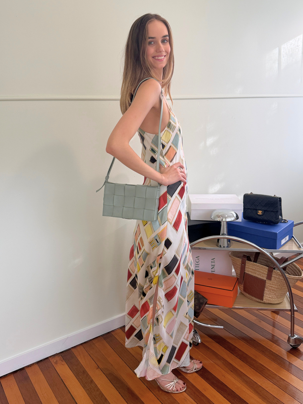 Oroton Ribbon Slip Maxi Dress - Size 10