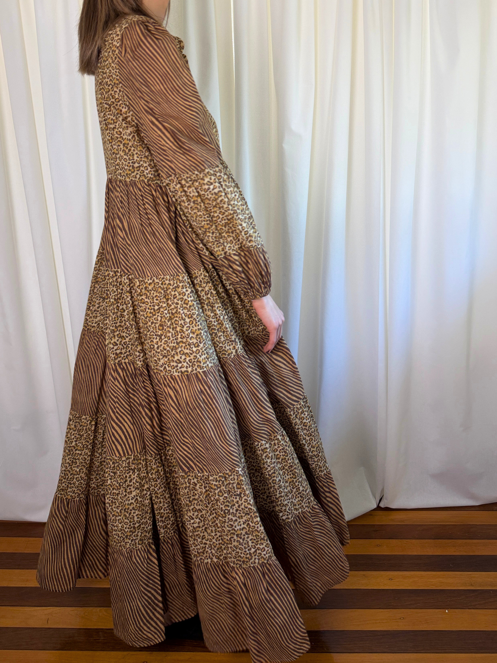 Zimmermann Empire Tiered Animal Print Maxi Dress - Size 2
