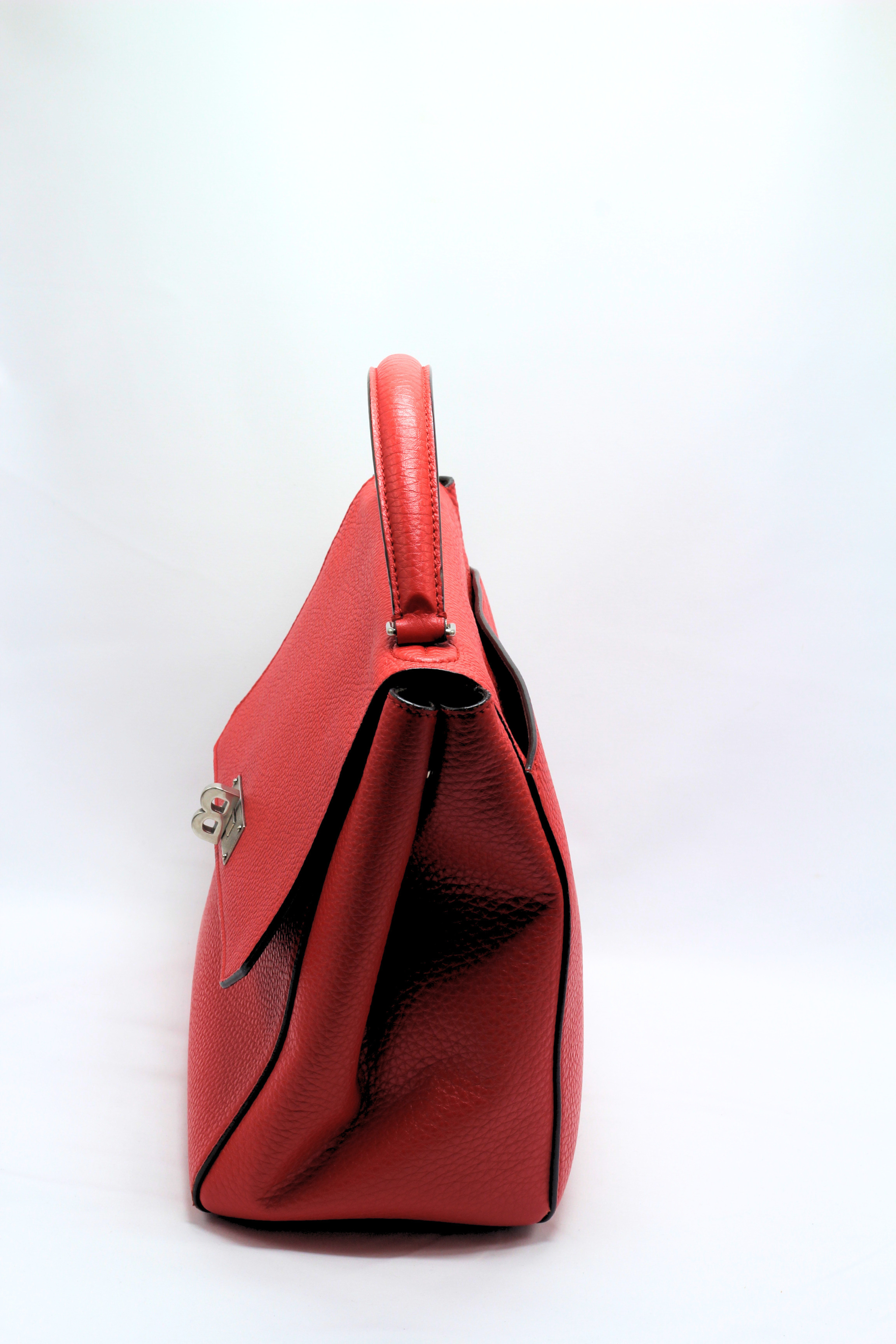 Bally B Turn Medium Top Handle Bag in Cousteau Red