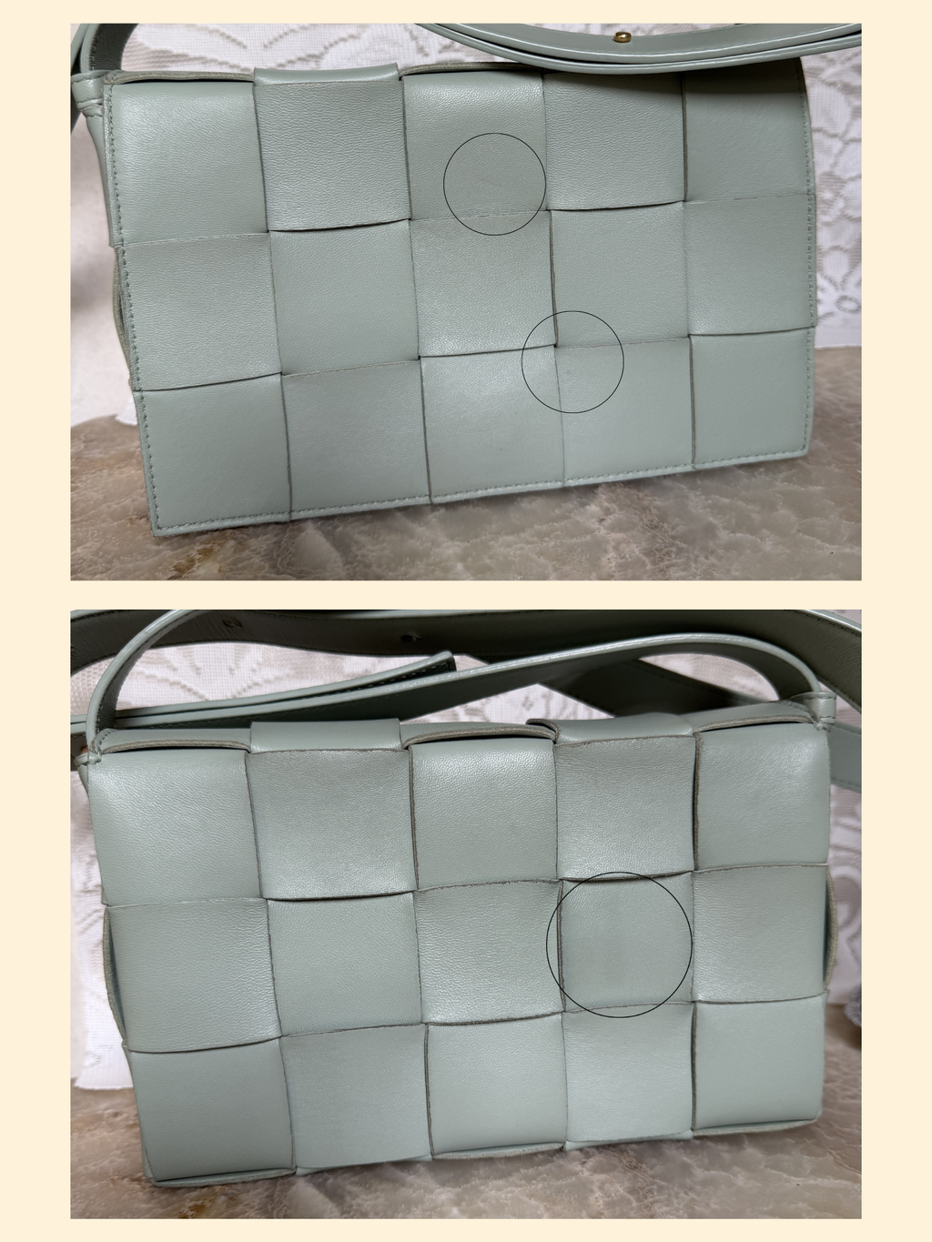 Bottega Veneta Calfskin Intreccio Cassette Bag in Teal Washed