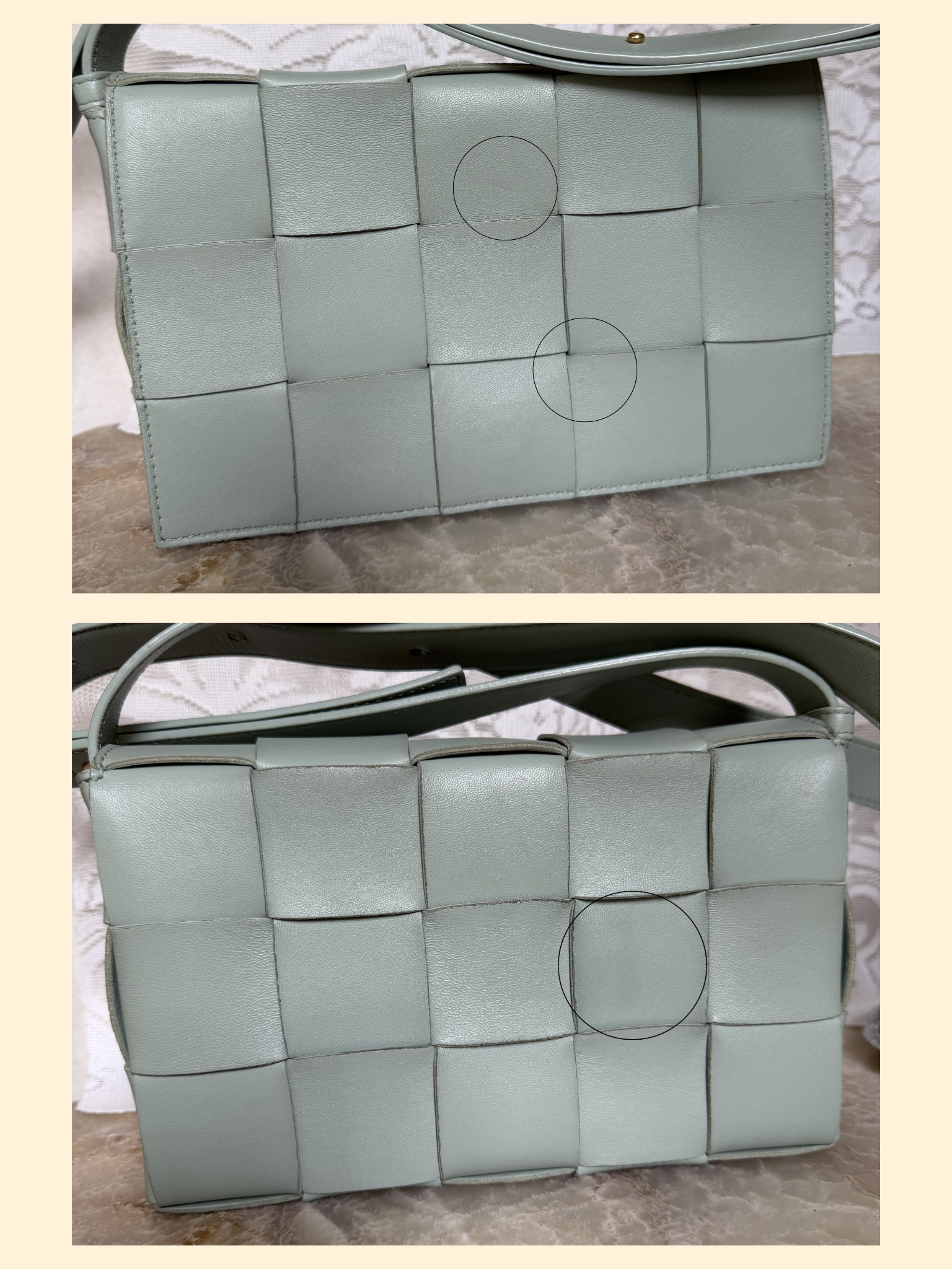 Bottega Veneta Calfskin Intreccio Cassette Bag in Teal Washed