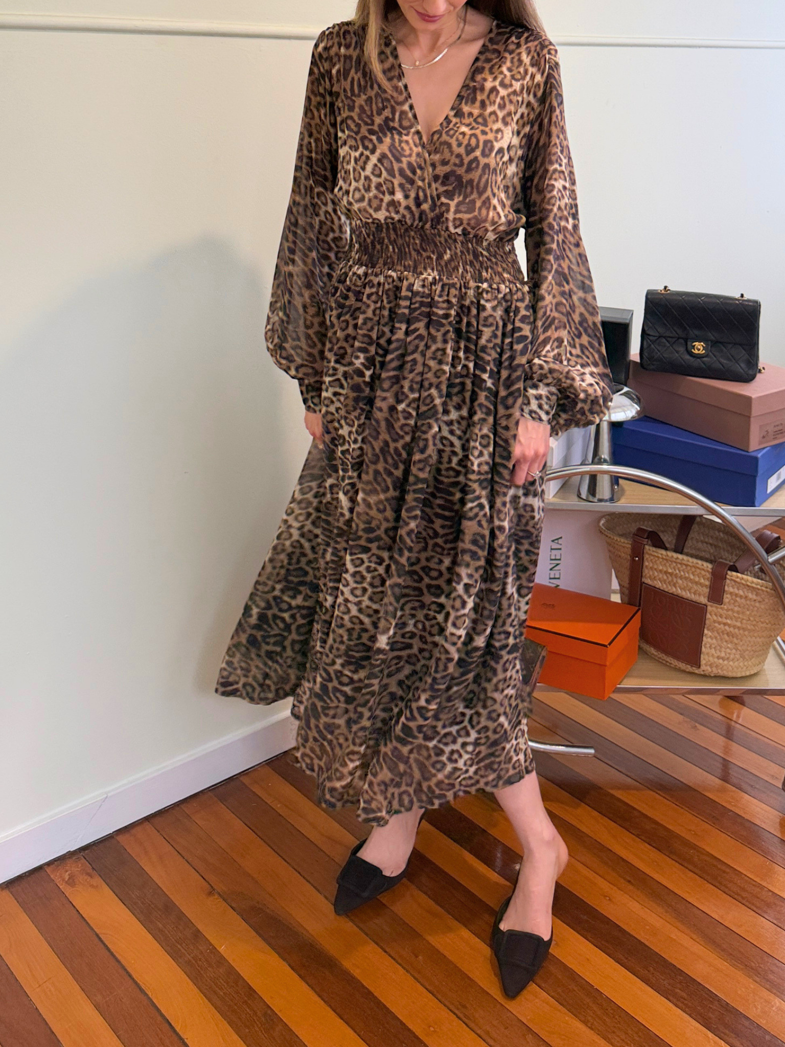 Nili Lotan Brienne Dress In Leopard Print - Size XS