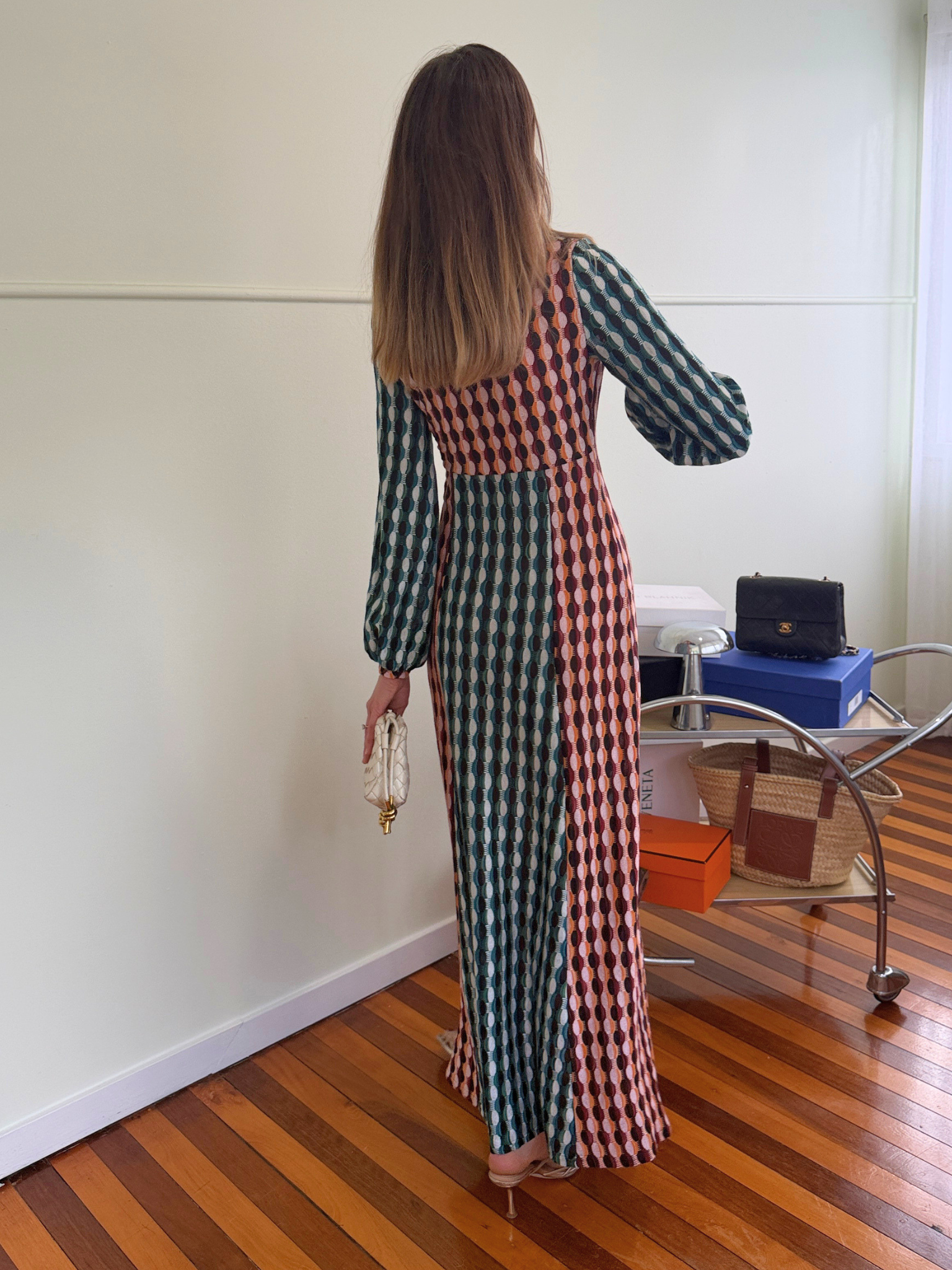 Rixo Phoebe Knit Maxi Multicolour Dress - Size XS