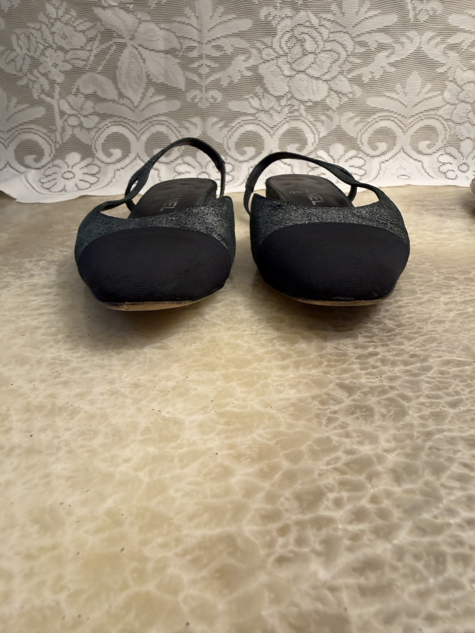 Chanel Sling Back Flat Metallic - Size 39