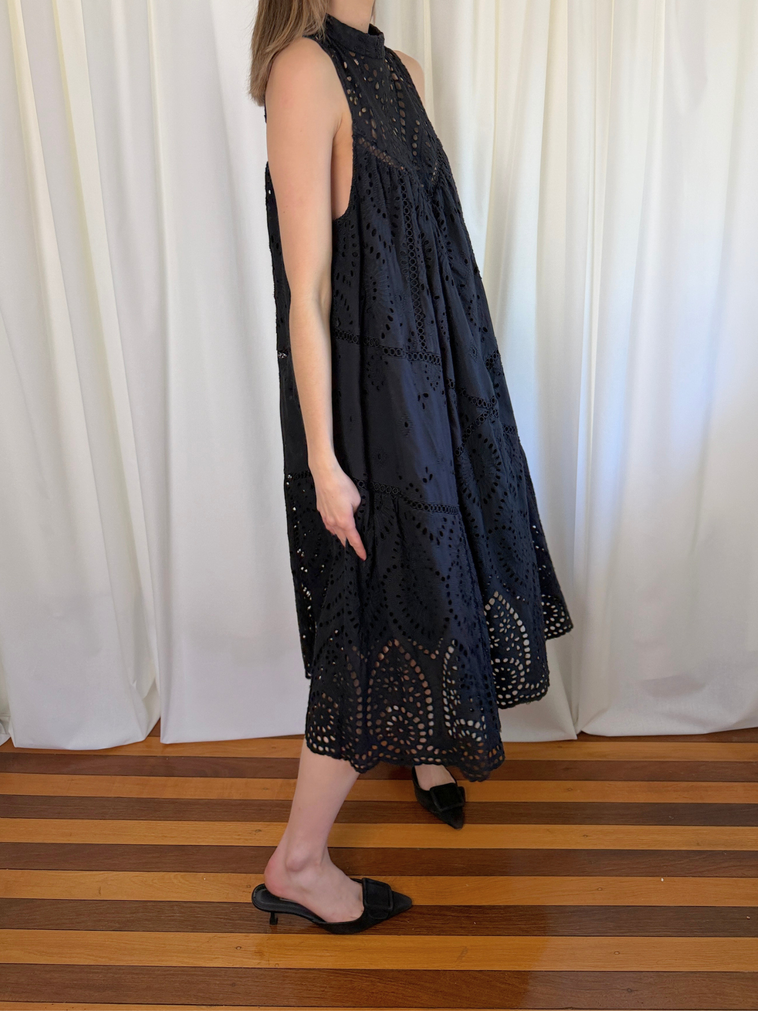 Zimmermann Harlequin Broderie Anglaise Cotton Midi Dress - Size 3