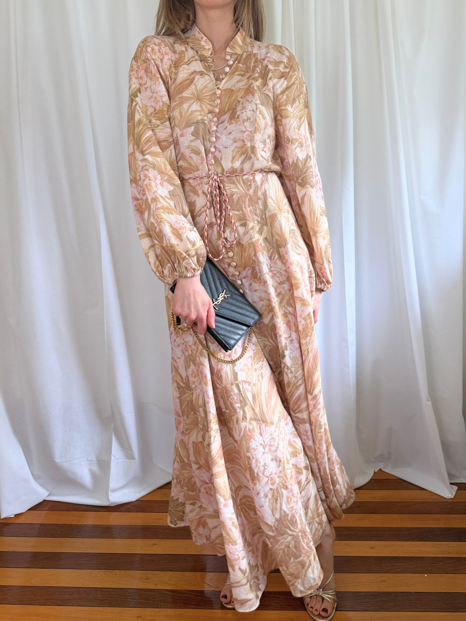 Zimmermann Andie Billow Maxi Dress in Sepia Floral - Size 2