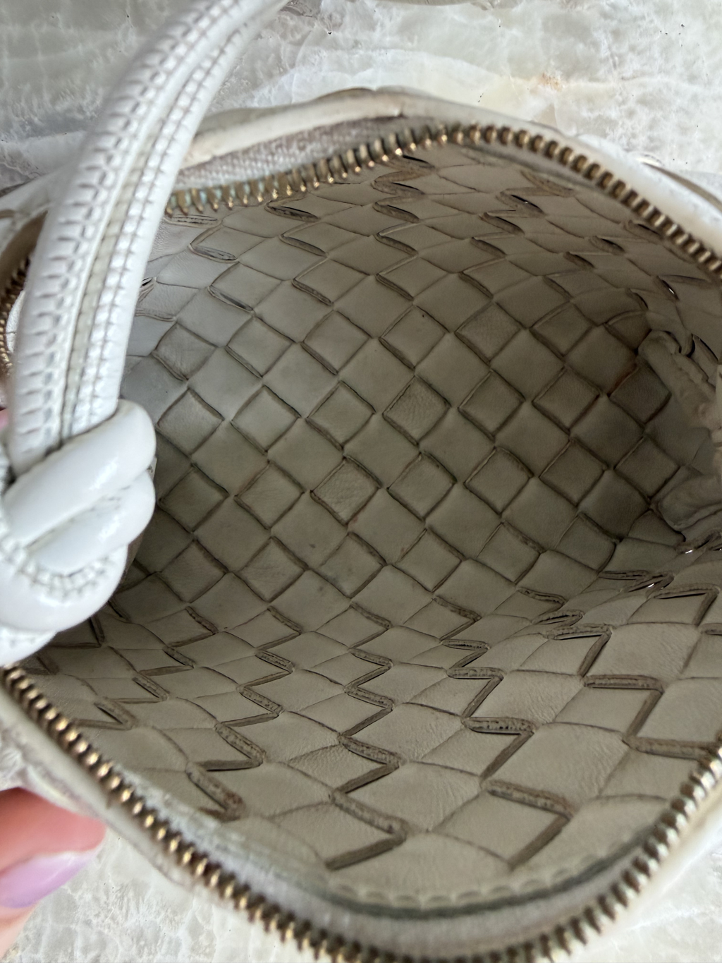 Bottega Veneta Mini Loop Knots Bag in White