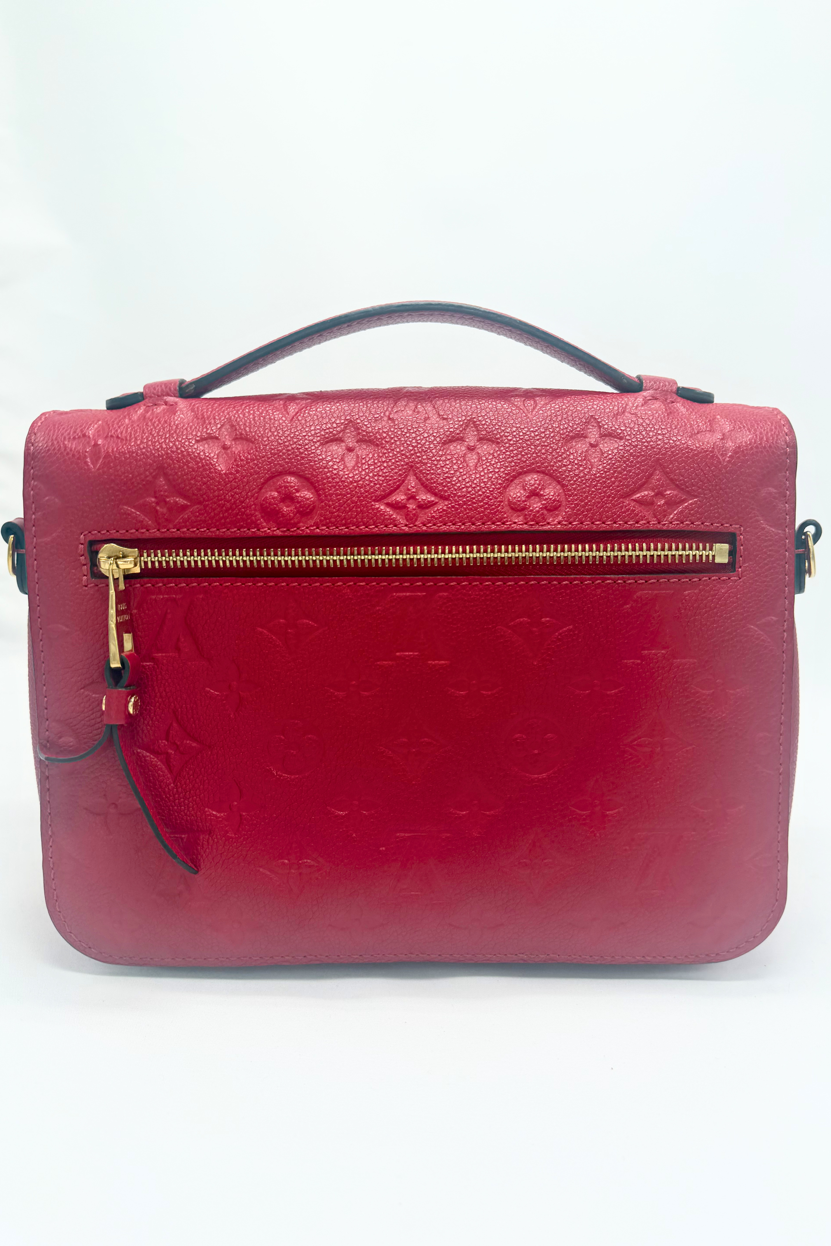 Louis Vuitton Pochette Métis Monogram Empreinte Leather Bag – Cerise