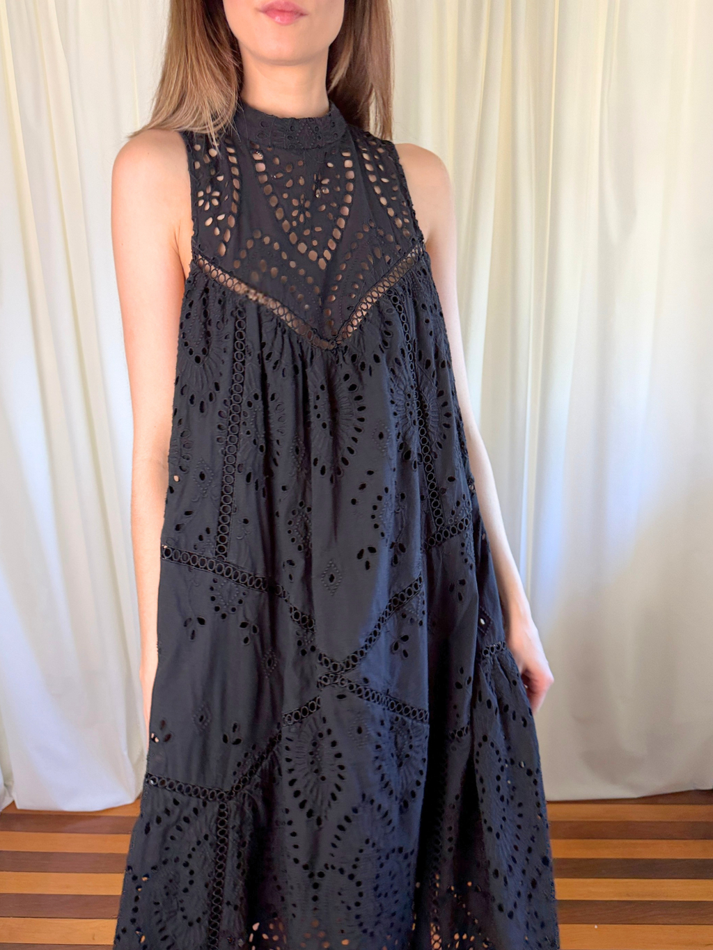 Zimmermann Harlequin Broderie Anglaise Cotton Midi Dress - Size 3