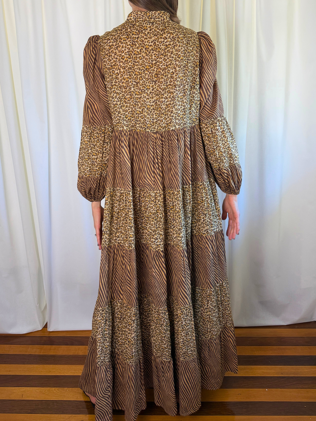 Zimmermann Empire Tiered Animal Print Maxi Dress - Size 2